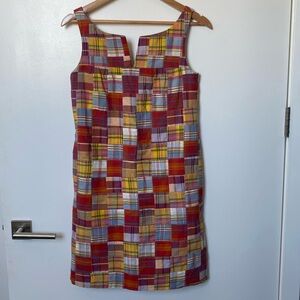 J. Crew Plaid Patchwork Shift Dress, Size 2